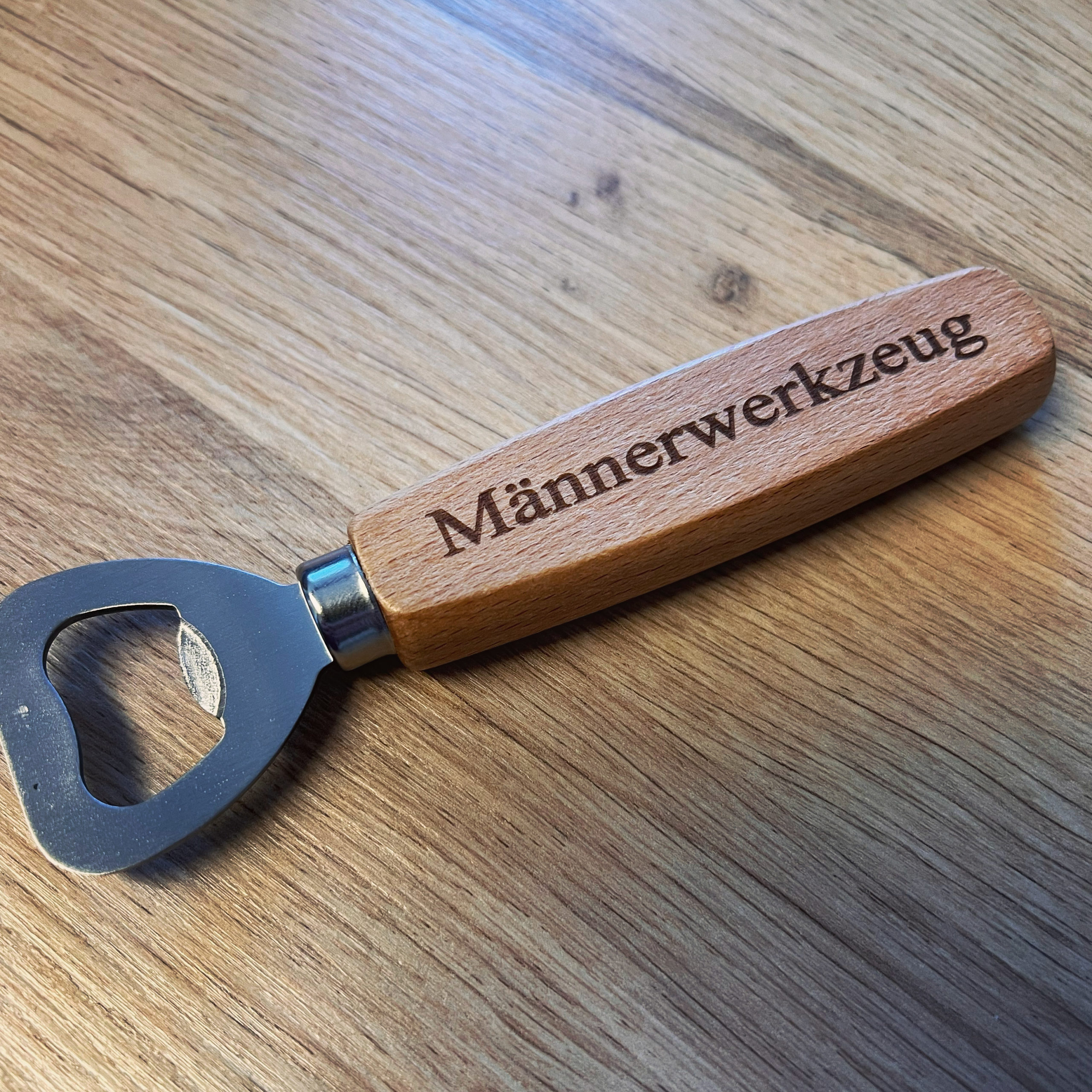 Flaschenöffner Gravur Holz